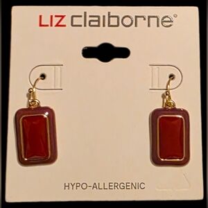 Liz Claiborne Red Drop Earrings